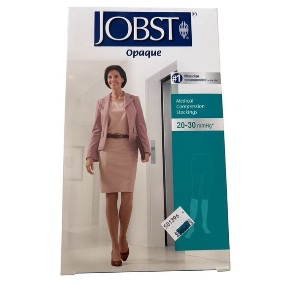 Jobst Womens Compression Opaque Knee High Stockings 20-30 mmhg Open Toe Supports - Picture 1 of 3